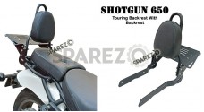 Fit For Royal Enfield Shotgun 650 Touring Backrest With Luggage Rack Black - SPAREZO